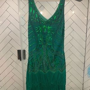 Emerald Green Flapper Dress 1920’s Style